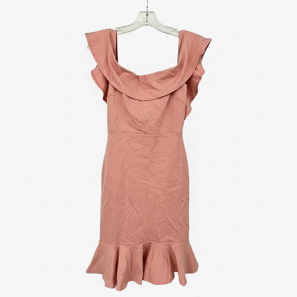 Just Me Pink Nylon Rayon Spandex Midi Dress | Women’s S Formal